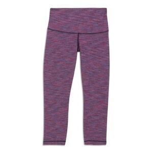 Lululemon Wunder Under Crops Jacquard Blue Magenta Size 4